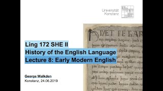 History of English 8: Early Modern English