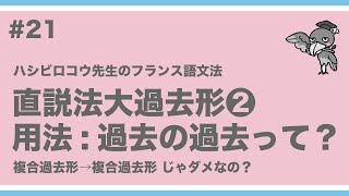 《フランス語文法》ハシビロコウ先生動画 21【つぶやきのフランス語文法 p.147-148】直説法大過去形②　用法