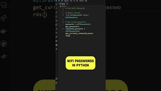 Find WiFi Passwords with Python📶#python #internet