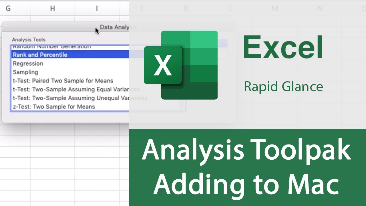 Adding The Analysis Toolpak For Mac Excel Youtube