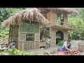 Poor girl - Harvesting taro to sell, and Uncle Quoc helps make kitchen walls with bamboo