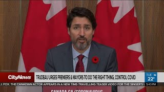 Trudeau urges premiers, mayors to control COVID-19