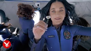 Footage from inside Blue Origin space flight shows Katy Perry and crew in zero gravity
