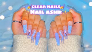Clear nails ASMR ✨ How to make fake nails at home | watch me work | nail art