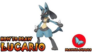 How To Draw Lucario Pokemon | Drawing Animals