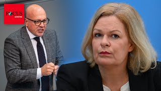 „Ungeheuerlich“: CDU-Experte wirft Nancy Faeser Versagen auf ganzer Linie vor