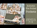 Craft With Me!  Autumn Mini File Folder Stacked Pockets for your Junk Journals! Lots of Ephemera!!