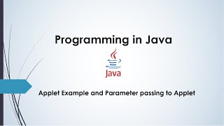 Lecture 20 - Applet Examples, How to pass parameters to Applets