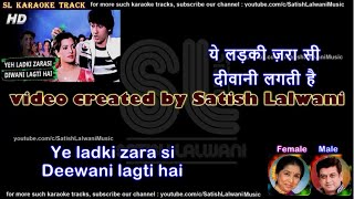 Ye ladki zara si deewani lagti hai | DUET | clean karaoke with scrolling lyrics