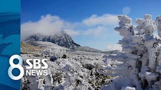 한라산에 첫눈…말 그대로 장관 / SBS