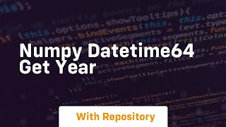 numpy datetime64 get year