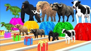 Animals Choose The Right Key With Elephant Cow Tiger Gorilla Buffalo Escape Room Challenge Cage game