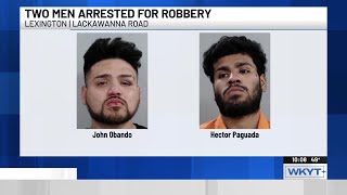 Two men arrested on robbery & assault charges