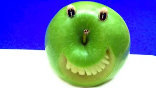 How to Make a Smiling Apple / Fun Food Art, Party Idea, Cutting Tricks