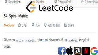 Spiral Matrix - Microsoft Interview Question | Leetcode 54 | spiral matrix | spiral matrix leetcode