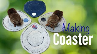 【Sewing】How to make corster. しずく型コースターの作り方