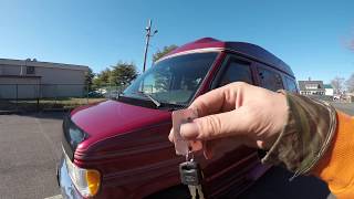 4K Review 1994 Ford E150 Hightop Conversion Van Red Virtual Test-Drive & Walk-around