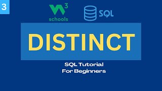 SQL Tutorial for Beginners - 2024 | DISTINCT | W3 Schools SQL Certification