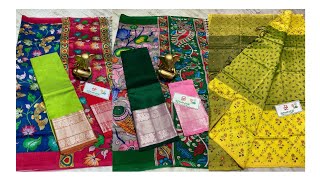 mangalagiri pattu half saree sets and plain printing sarees