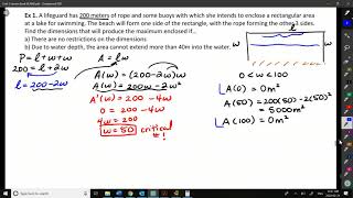 Optimization with Calculus