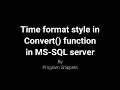 Time format style in Convert() function With MS-SQL Server
