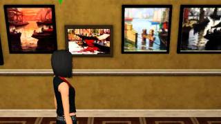 Sims 3 Luciana Rock ve cuadros de Quinquela Marti