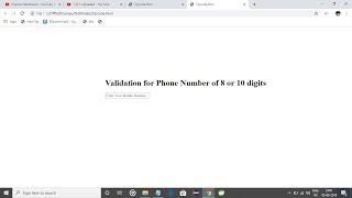 Phone Number Validation of Different Length Regex