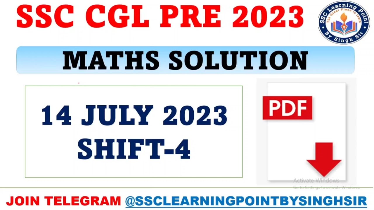 Ssc Cgl Pre 2023 Cgl 14 July 2023 4th Shift Solved Paper By Singh