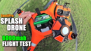 SwellPro Waterproof SPLASH DRONE Review - Part 5 - [8000mah LiHV Battery Upgrade Flight Time Test]