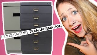 DIY FILING CABINET MAKEOVER!!!  TRASH TO TREASURE DIY | Laci Jane