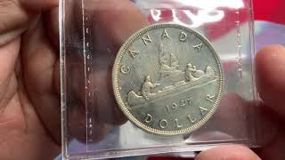 Rare World Coins  Canada 1947 Dollar Varieties, Blunt 7,  Pointed 7 and 7 w/ Maple Leaf All Rare.