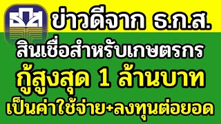 ข่าวดี!! ธ.ก.ส. เปิดสินเชื่อสำหรับเกษตรกรรุ่นใหม่ กู้ได้สูงสุด 1 ล้านบาท เพื่อเป็นค่าใช้จ่าย+ลงทุน