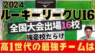 高1世代最強は？ルーキーリーグU16！全国16校決定！※文字がとても見にくいです。すいません