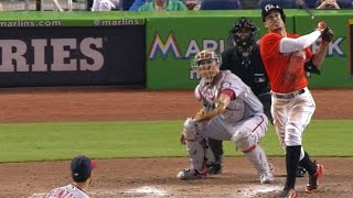 WSH@MIA: Stanton crushes an RBI triple off the wall