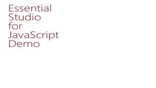 Essential Studio for JavaScript Demo