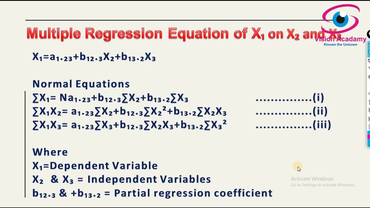 Multiple Linear Regression - Meaning, Formula And Problem - YouTube