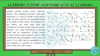 Pitman Shorthand - Exercise No.141 Dictation (65 WPM) - KZ Learning