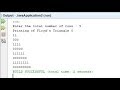 Java to print the Floyd's Triangle.
