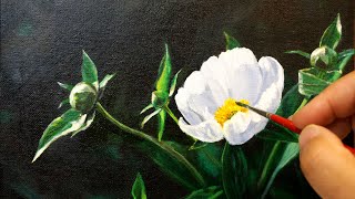 How to oil painting a peony flower 기초 유화 작약 꽃