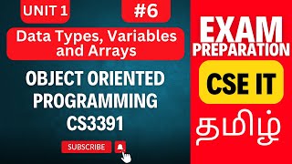 Data Types, Variables, and Arrays in Java | Object Oriented Programming (CS3391) Unit 1