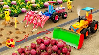 Diy tractor making mini Automatic Plowing Machine diy Plant mini Farm @MushroomDIYMiniTractor-xs2pb