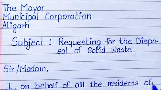 Letter requesting for the disposal of Solid waste || Letter writing in English