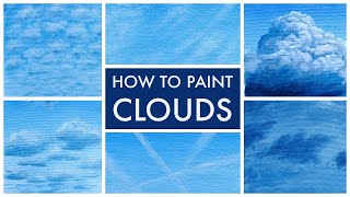 EASY WAY to paint CLOUDS - acrylic painting tips and techniques (how to step by step)