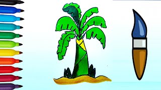 How To Draw A Banana Tree For Children/ Bolalar Uchun Kelebekni Qanday Chizish Mumkin/TOiART #shorts