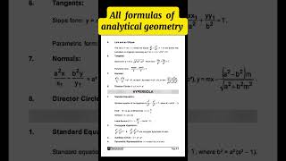 All formulas of Conic Section circle, parabola, ellipse, \u0026 Hyperbola #conicsections #mathsgurusagar