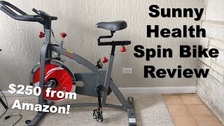 Sunny Health Spin Bike Review - SF-B1423 - $250 Amazon Spin Bike Review - Budget Peloton Alternative