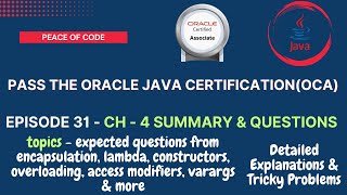 Java Certification-OCA | | Exam Questions & Chapter 4 Summary | #javatutorial #oca #java