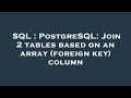 SQL : PostgreSQL: Join 2 tables based on an array (foreign key) column
