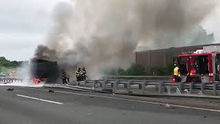 Vehicle fire creates delays on NJ Turnpike