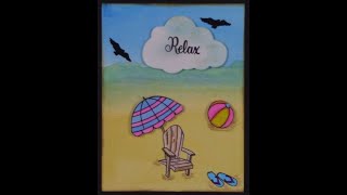 Watercolor Beach Scene Card